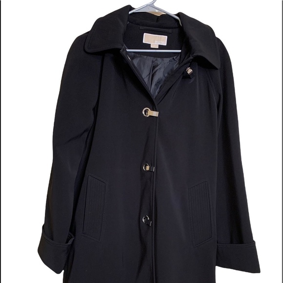 MICHAEL KORS BLACK TRENCH COAT MEDIUM - Picture 1 of 4